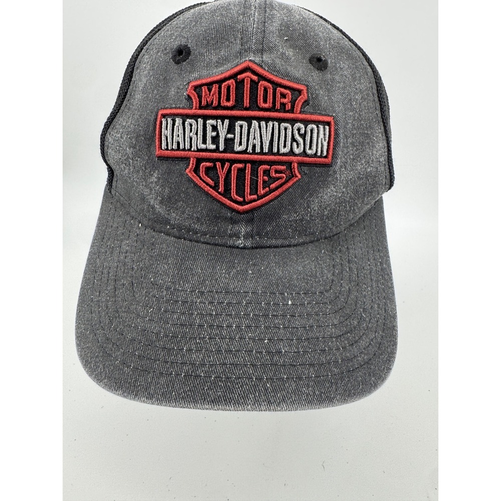 Harley Davidson Trucker Hat Cap Mens Gray Mesh New‎ Era 39thirty Small Medium